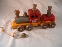 antique wooden train set